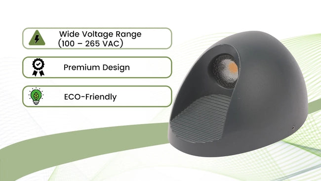 Wipro Garnet 2X3W U/D Wall LED | IP54 Rating Warm White Light | 2700K Colour Consumption