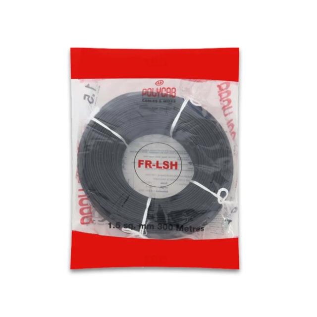 Polycab FR-LSH 1.5 Sq mm 300 meter Wire | Black | 1100V Rating | 32 Amp