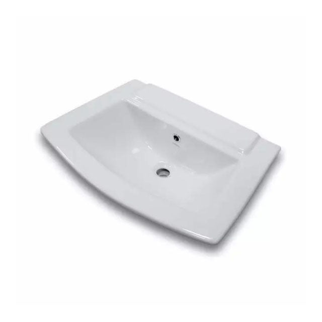 Cera Concord Wash Basin With Half Pedestal | Rectangle Bowl