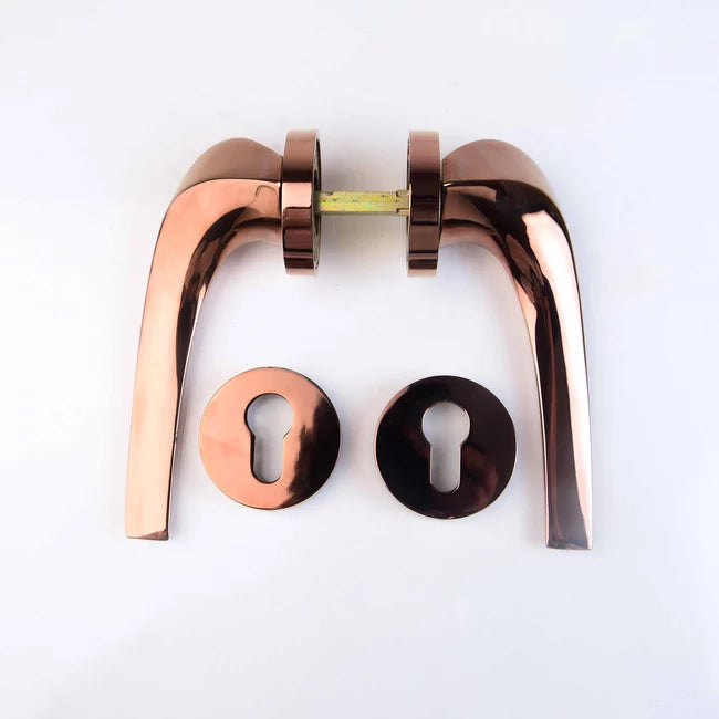 Dorset Hamilton Gold Lever Handle on Rose Plate | 60mm | Sleek Velvet Touch