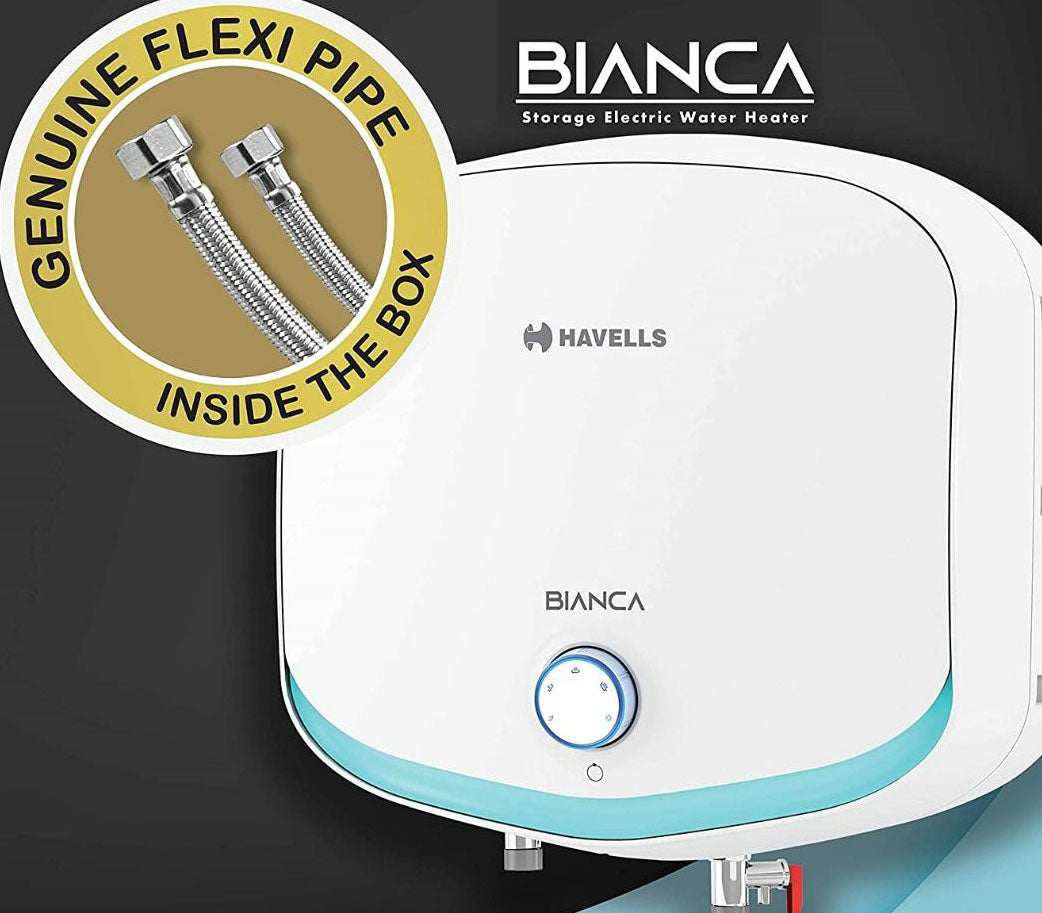Havells Bianca Storage Water Heater , 15L , White And Blue Colour , 2000W | Whirl Flow Technology