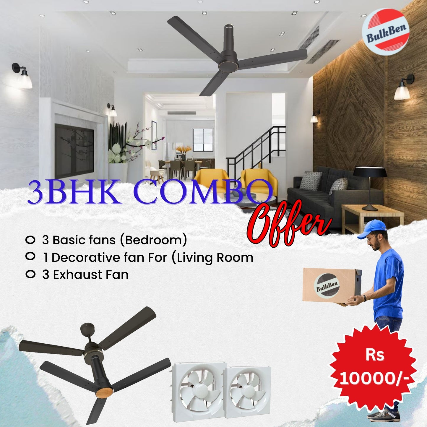 3 BHK Fan Combo