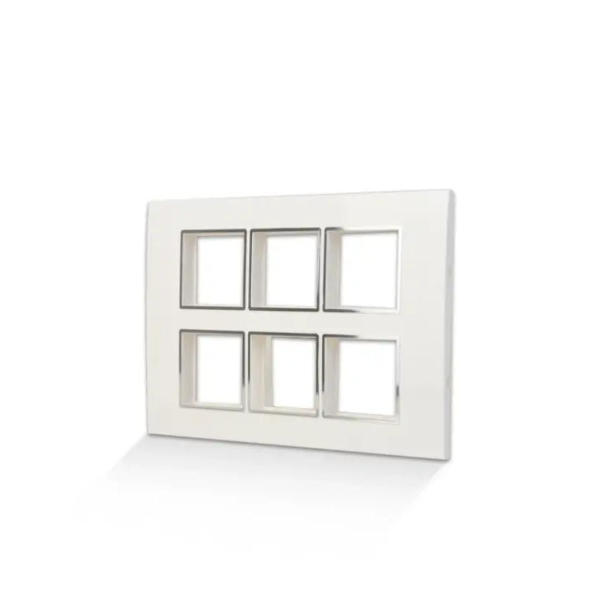 Anchor 12 Module Horizontal Plate With Chrome Collar | White | Cover Plate