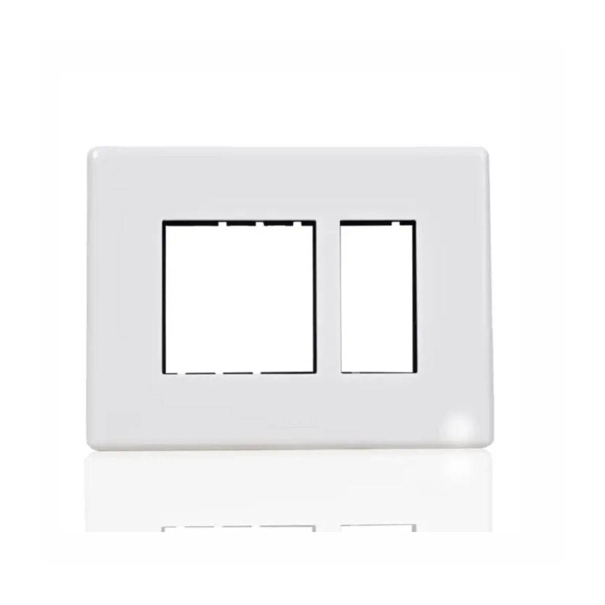 Havells Fabio Front Plate | Glossy White Finish | 3 Module | Switch Panel