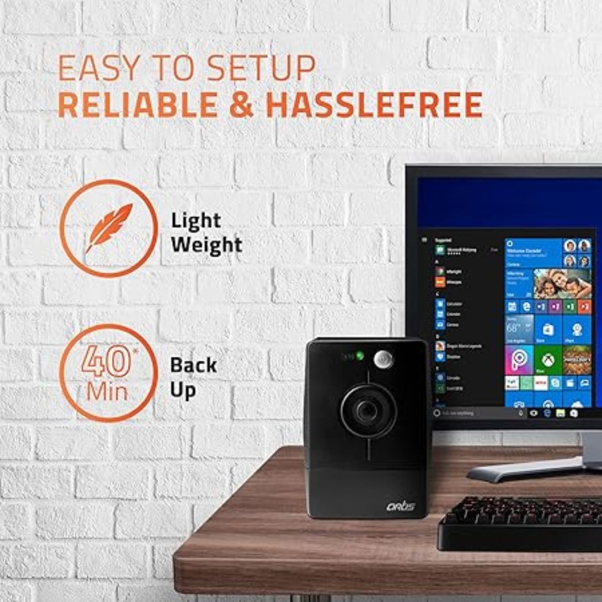 Artis PS-600VA 600VA Line Interactive UPS for Personal Computers, Desktop PCs, Laptops, Routers, Networking Devices and Gaming Consoles