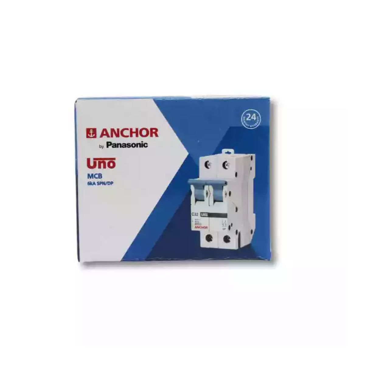Anchor Uno 32 Amp SPN MCB | Rated 240V | Short-Circuit Protection | Thermal-Magnetic