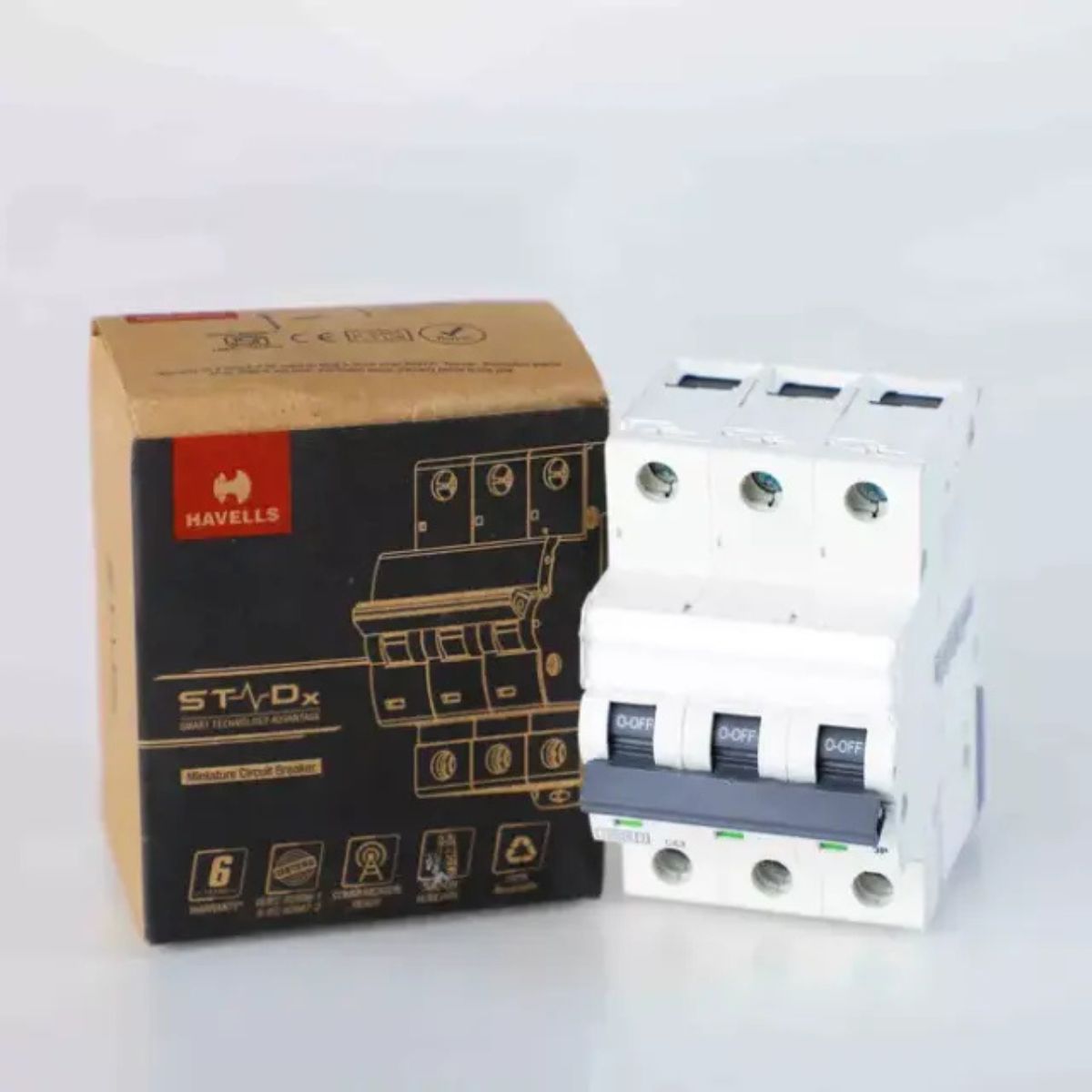Havells Stadx 63 Amp TP C MCB | 415V | Compact Circuit Breaker | MCB Changeover Switching