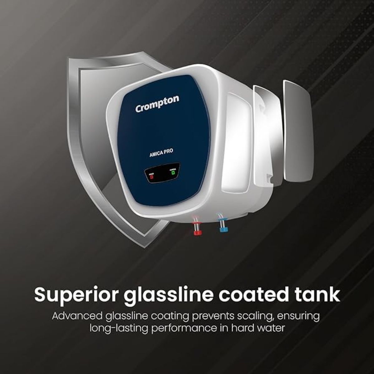 Crompton Amica Pro 15-L, 5 Star Rated Storage Water Heater with Superior Glassline Coated Tank