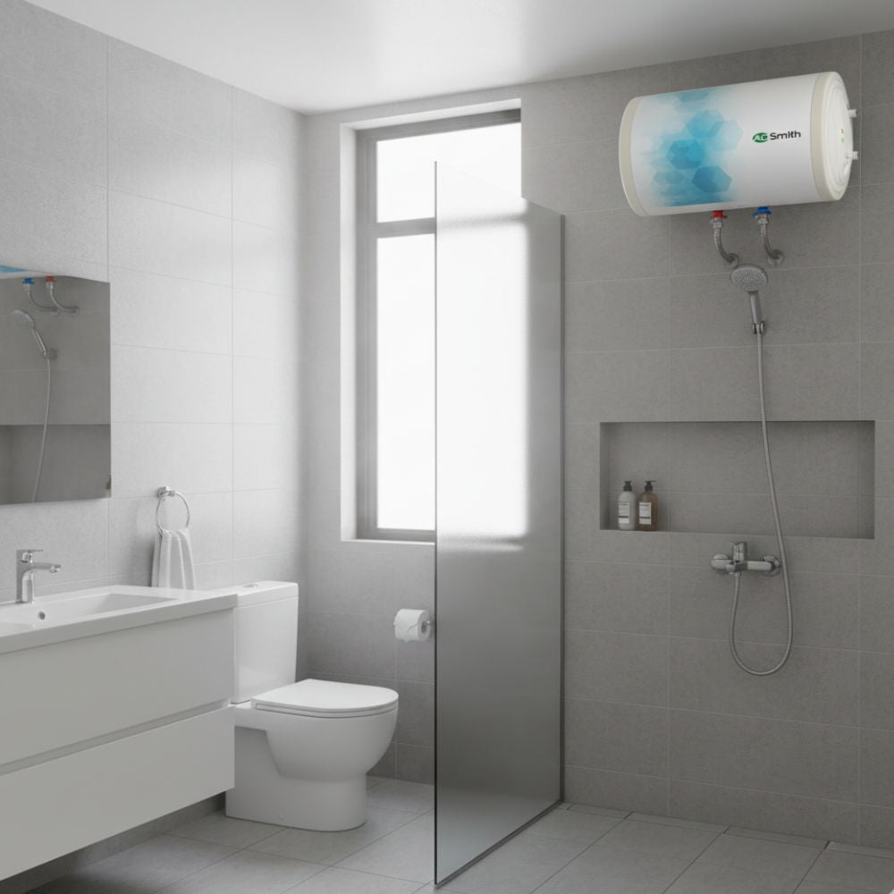 AO Smith Elegance Slim Horizontal water heater Geysers White (25 L)