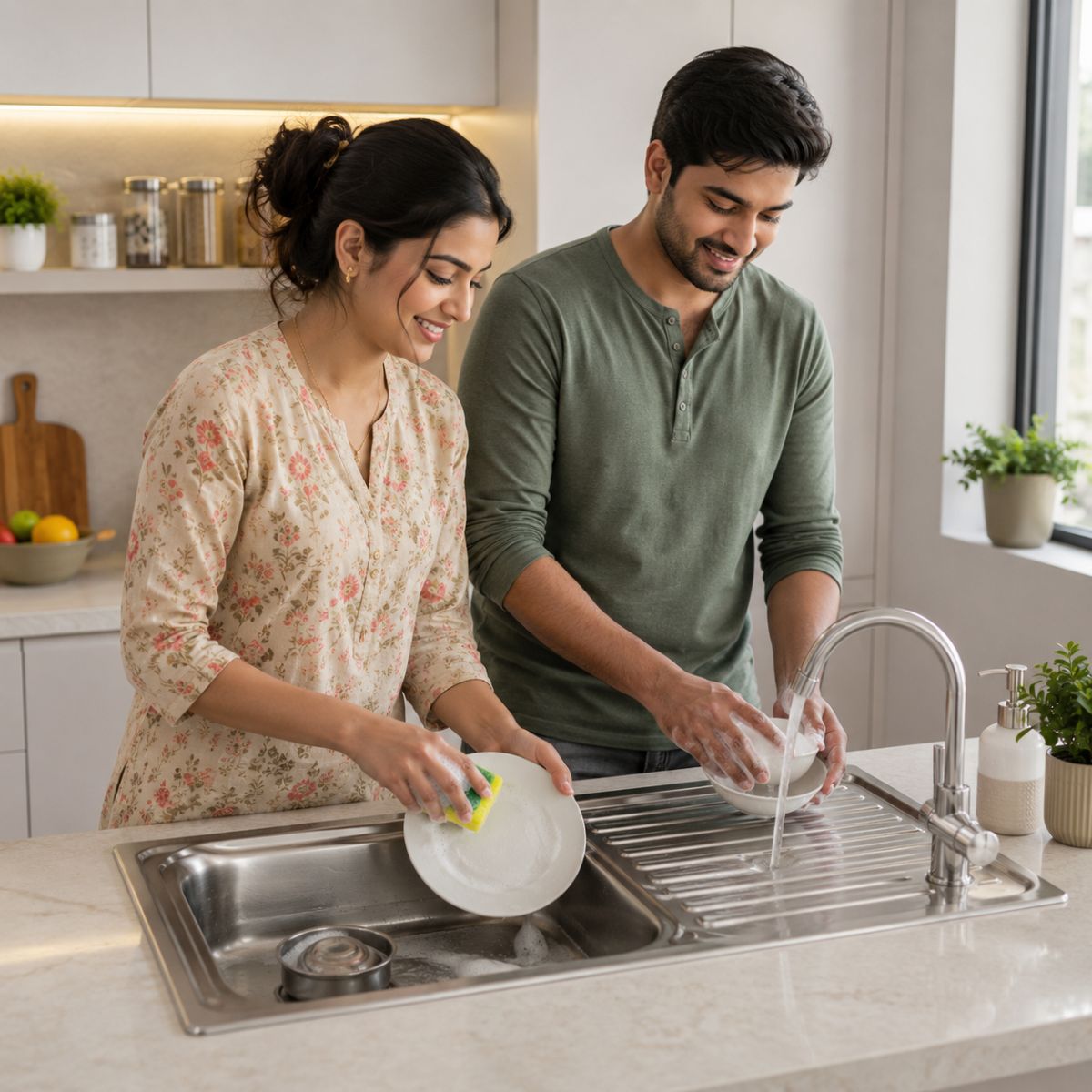Hindware Kitchen Sink 36"x20"x8"| 304 Grade Stainless Steel | Pressed Single Bowl Sink | Single Drain Board with Waste Coupling