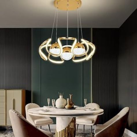 Watt Larissa Gold Modern Designer LED Ceiling Chandelier for Living Room| Hall| Bedroom| Dining| Google| Alexa