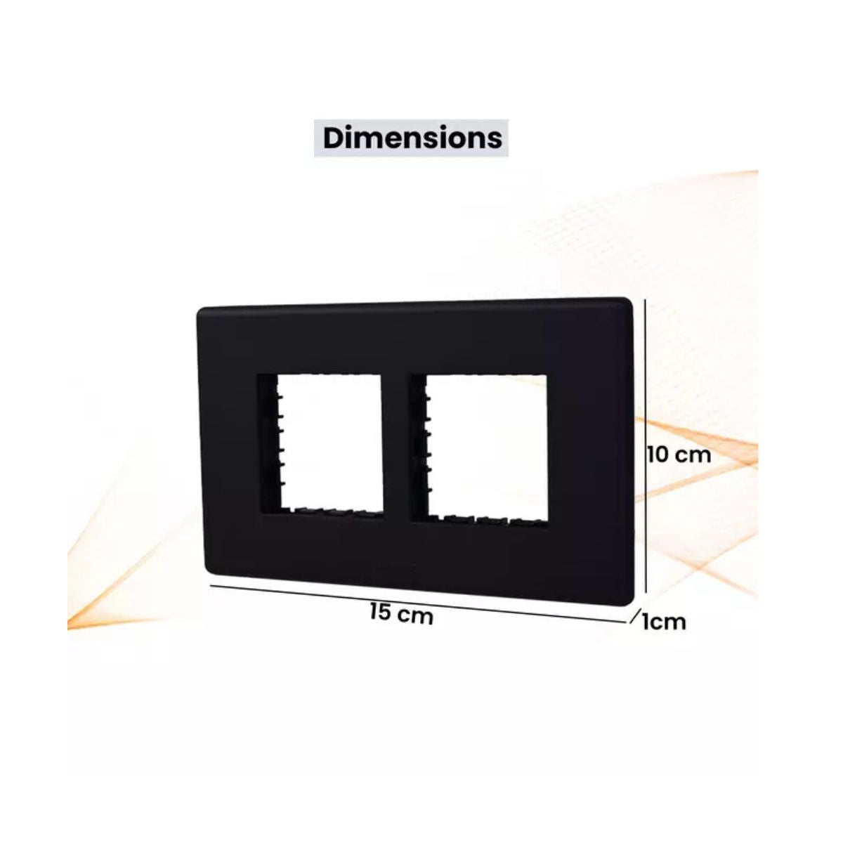 Havells 4 Module Surround Grid Plate | Velvet Black Finish | Switch Pane