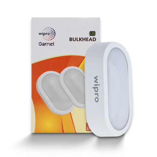 Wipro Garnet 10W Bulkhead Light | Wall Mounted Fixture | 2700K Warm White Light