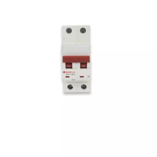 Havells Stadx 63 Amp DP SW Disconnector | Double Pole MCB | High Breaking Capacity