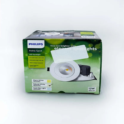 Philips 12W Astraspot LED Light | Natural White | Round Shape | 900 lm