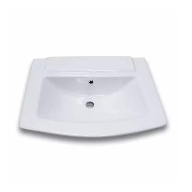 Cera Concord Wash Basin With Half Pedestal | Rectangle Bowl