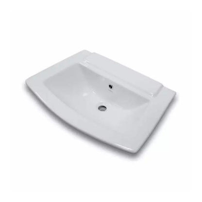 Cera Concord Wash Basin With Half Pedestal | Rectangle Bowl