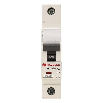 Havells Stadx 10 Amp Single Pole MCB | 240V | Circuit Breaker | Electrical Safety Switch