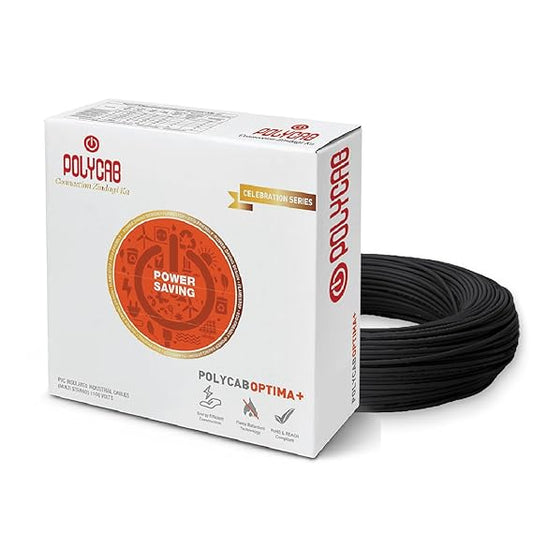Polycab OPTIMA+ 1sqmm 90M coil | Flame Retardant | Lead free | 99.97% high purity copper