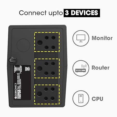ZEBRONICS U735 600VA/360W Microcontroller Based UPS for Office Computers