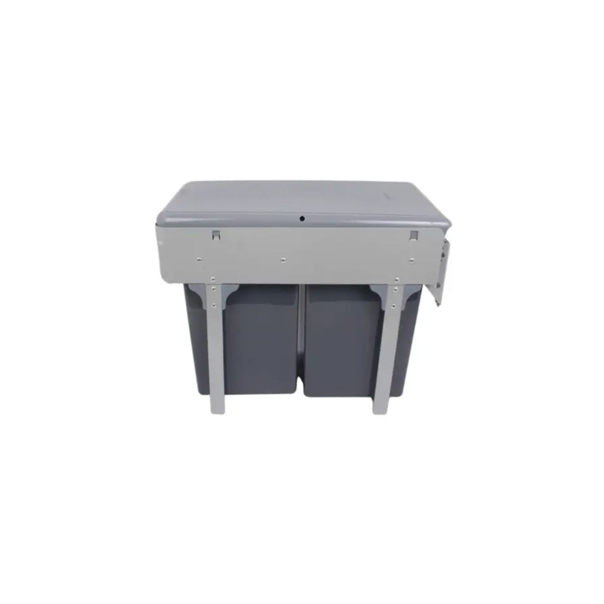 Inox Pull Out Waste Bin Plastic Double with Telescopic Sliders