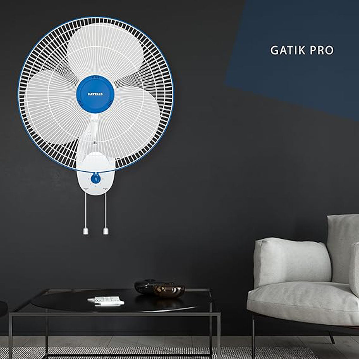 Havells Gatik Pro 400mm Wall Mount Fan | RPM: 1350