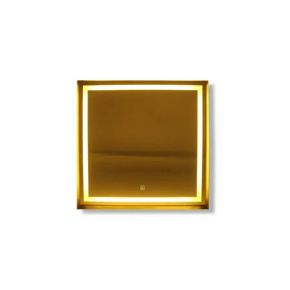 Cipla Plast Ikon Square Gold LED Mirror | 24X24 Inch