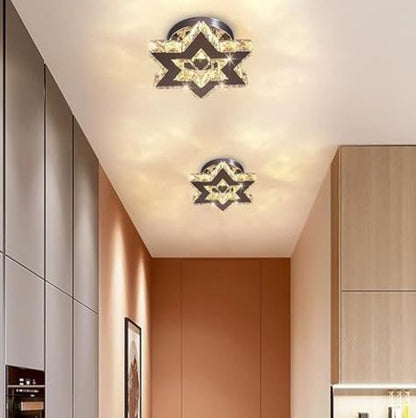 Modern LED Crystal Chandelier Stainless Steel Mini Lights LED Ceiling Light