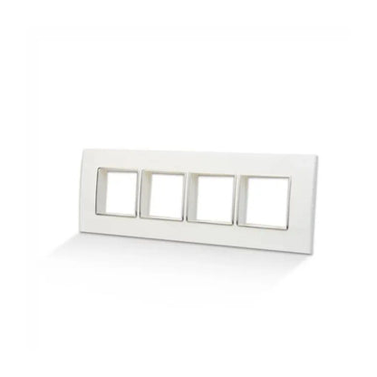 Anchor 8 Module Horizontal Plate With Chrome Collar | White Horizontal Plate