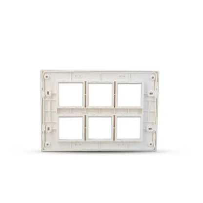 Anchor 12 Module Horizontal Plate With Chrome Collar | White | Cover Plate