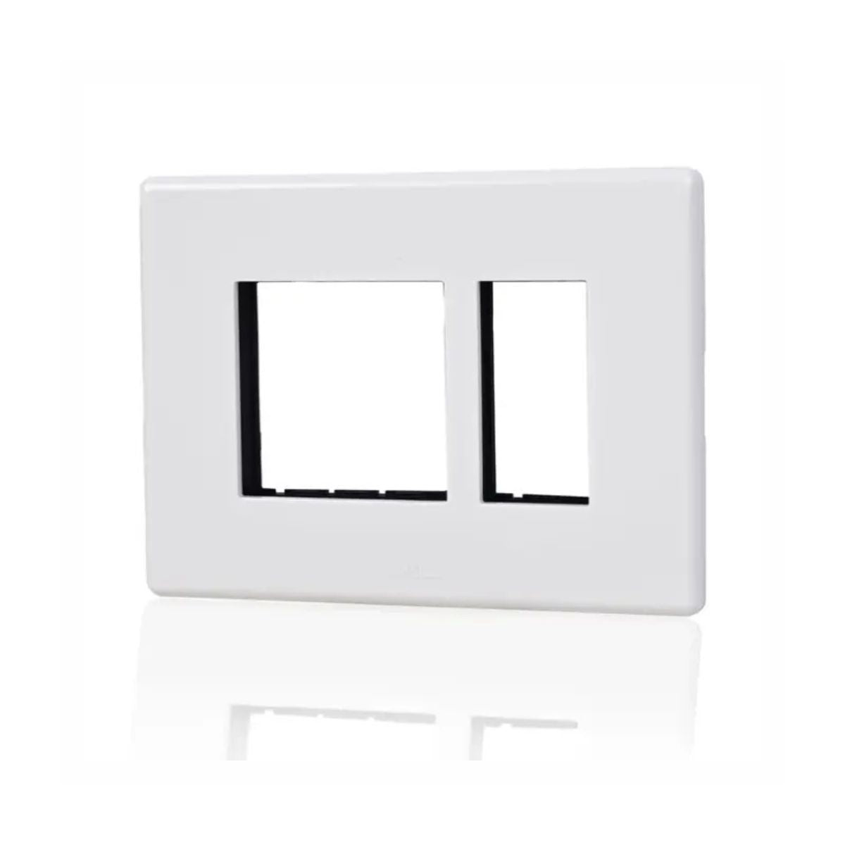 Havells Fabio Front Plate | Glossy White Finish | 3 Module | Switch Panel