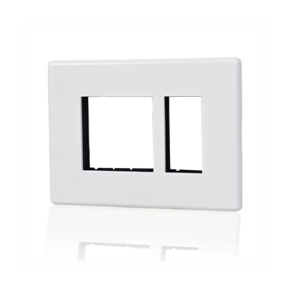 Havells Fabio Front Plate | Glossy White Finish | 3 Module | Switch Panel