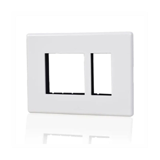 Havells Fabio Front Plate | Glossy White Finish | 3 Module | Switch Panel