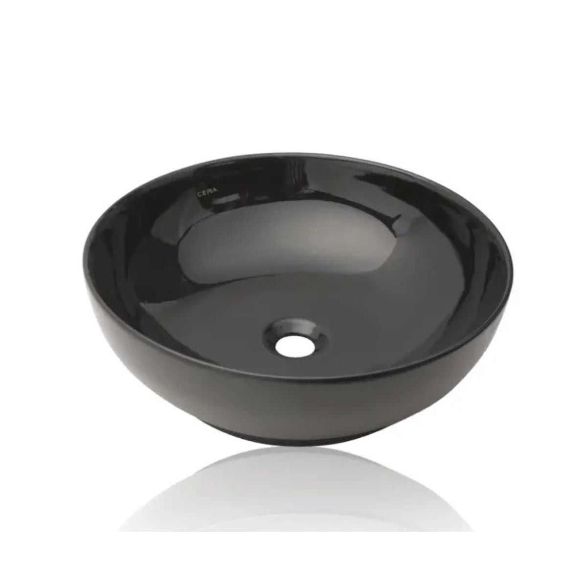 Cera Coyal Table Top Wash Basin | Matt Black Colour | Thin Rim | Large Bowl