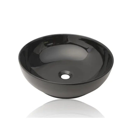 Cera Coyal Table Top Wash Basin | Matt Black Colour | Thin Rim | Large Bowl