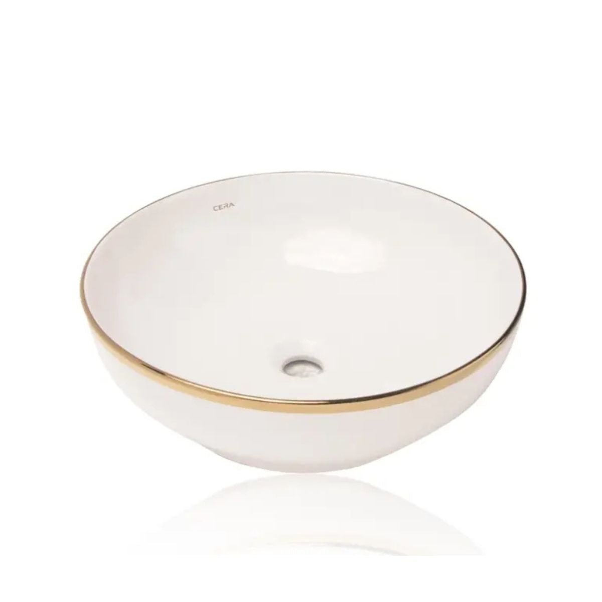Cera Coyal Glitz Table Top French Gold Wash Basin | Thin Rim Table Top Basin