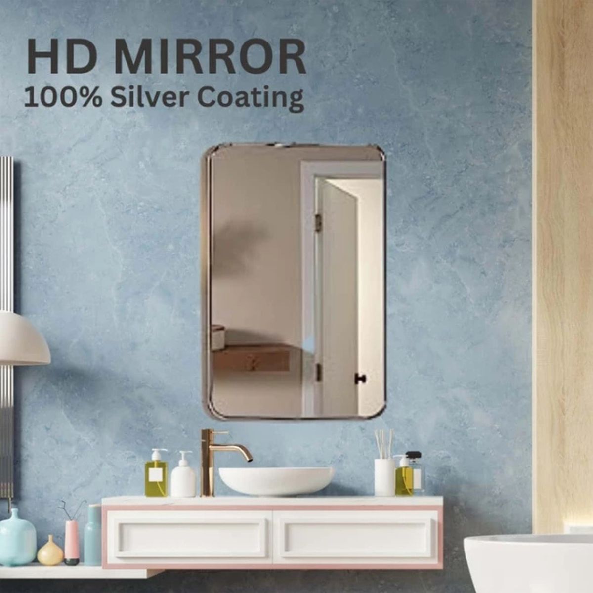 Cipla Plast Ikon Rectangle Decorative Mirror For Wall | 24 x 18 Inch