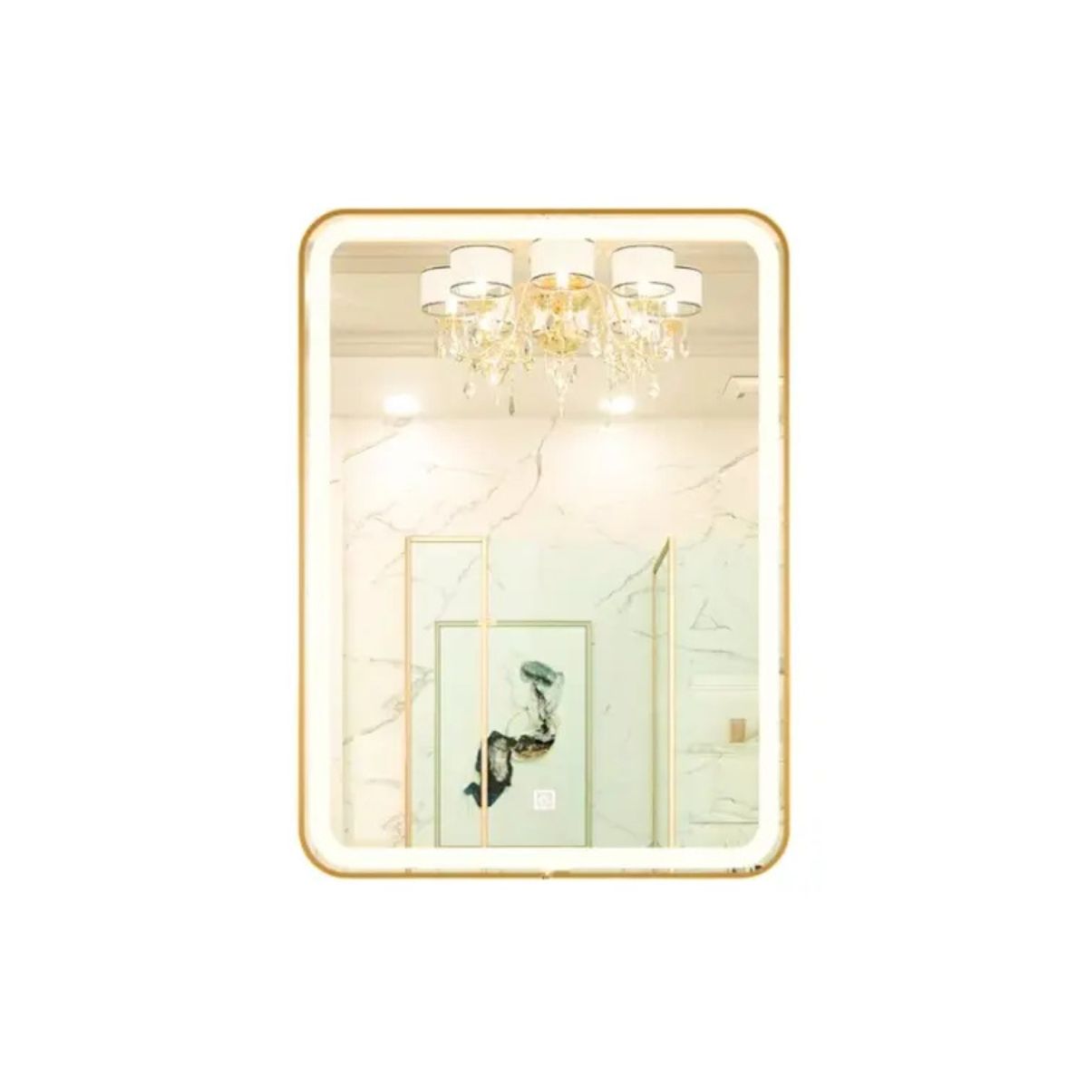 Cipla Plast Ikon Rectangle Decorative Mirror | Golden | 24X18 Inch