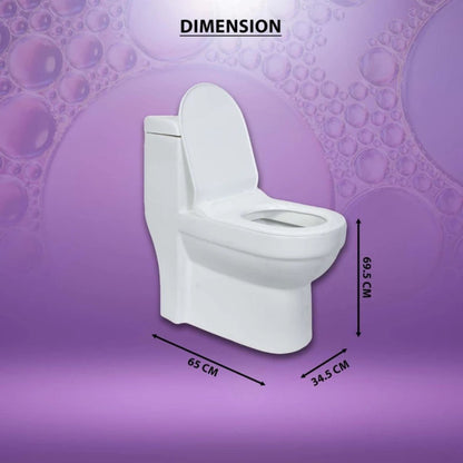 Cera Capstan Mini 225mm One Piece EWC with Slim Close Seat Cover | Snow White