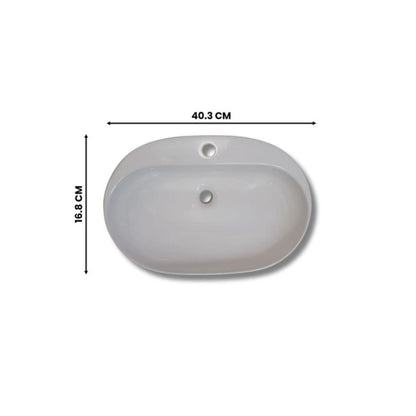 Cera Cafe Snow White Table Top Wash Basin | Rectangle Bowl