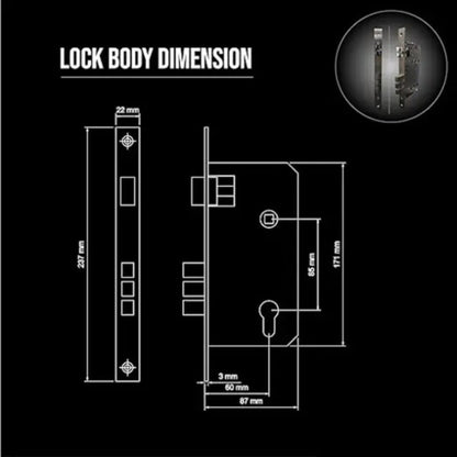 Dorset DG 204 MRG Combo 4-In-1 Access (Bio+Pin+Card+Key) Digital Lock