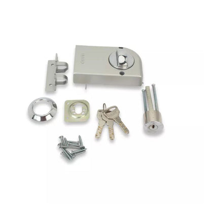 Dorset Phantom Main Door Verti Lock With Key Knob Nickel Silver Night Latch