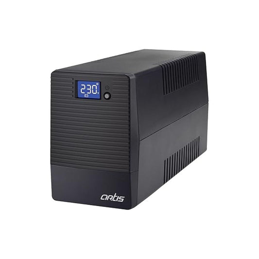 Artis 600VA LCD Touchscreen UPS for Personal Computers, Desktop PCs, Laptops, Routers, Networking Devices and Gaming Consoles