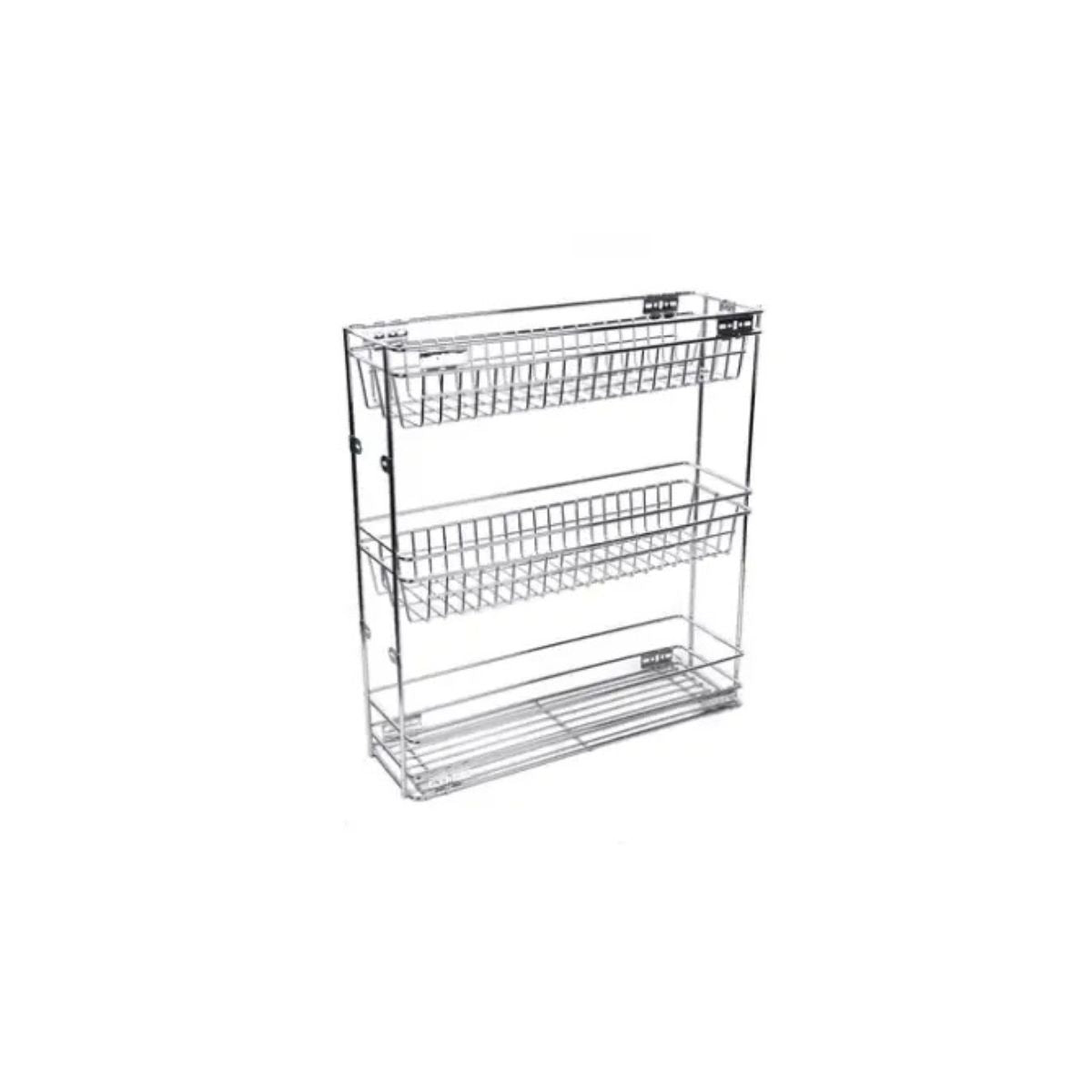 Inox Bottle Pull Out 200-3 Basket | Rust-Free Durable Design | Storage Drawer Basket