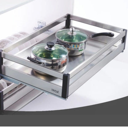 Inox Satin GT Basket 600mm | Silent Bottom Concealed Slider