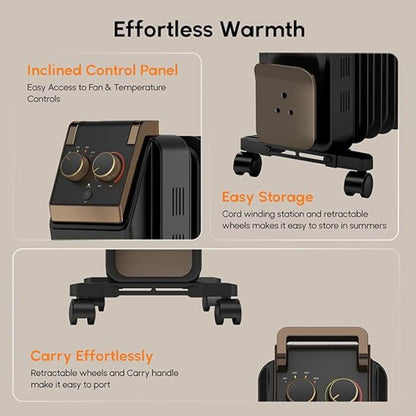 Havells 15 Fin Oil Filled Room Heater (OFR) | Advanced New U-Tech Fast Heating Fins | 2900W