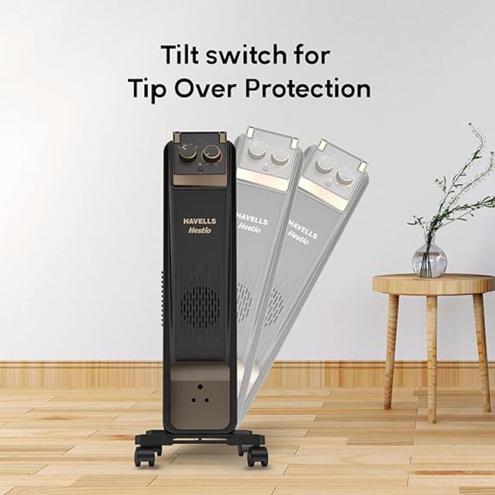 Havells 15 Fin Oil Filled Room Heater (OFR) | Advanced New U-Tech Fast Heating Fins | 2900W