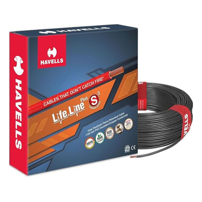 Havells FR SC 1.5 Sqmm Extra Flexible Black 20 Amp Wire | Length 180 meter