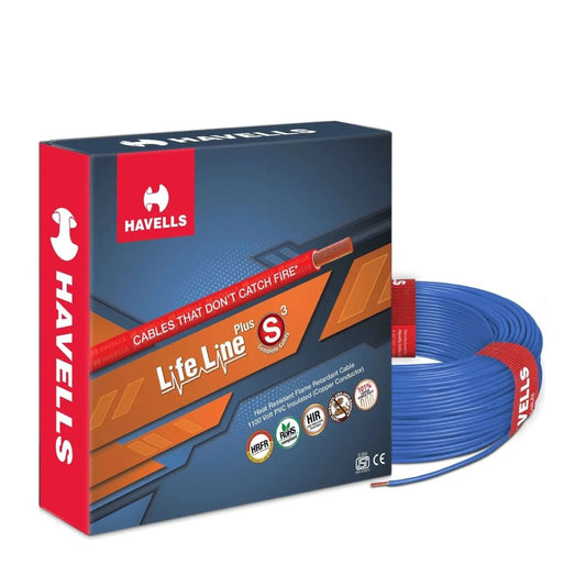 Havells Life Guard FRLS 2.5 Sq mm 200 meter Wire | Blue | 1100V Rating