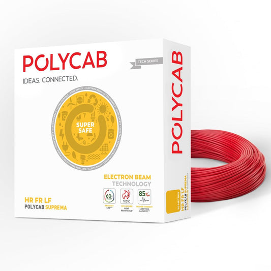 Polycab FRLS 2.5 Sq mm 300 meter Wire | Red | 1100V Rating